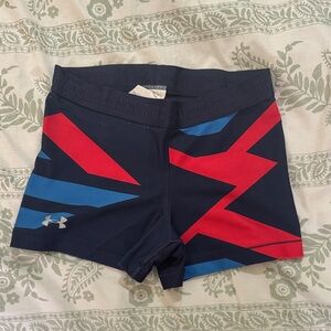 Under Armour Women's Athletic Shorts in Red and Blue